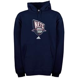 adidas New Jersey Nets Navy Blue Full Primary Logo Hoody Sweatshirt