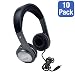 Egghead EGG-IAG-3001-SO-10 Cushioned Headband Stereo Headphones, black/Silver (Pack of 10)