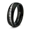 7mm Stainless Steel Black Plated Ring with 12 Channel Set CZs (Sizes 8-12)