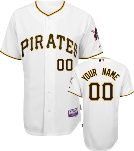 MLB Men's Pittsburgh Pirates Authentic Coolbase Jersey Personalized (White, 44/Large)