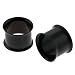 Black Titanium Double Flare Plug with Lip, 8G. Sold as a Pair