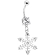 Crystalline Gem Snowflake Belly Ring