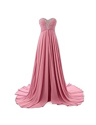 Chiffon/Satin Flowy Lace-Up Pleated  Sequined Sweetheart Evening Dress/Bridesmaid Dress/Prom Dress  With Ruffles