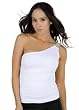 Sexy Sassy One Shoulder Ruched Top with Stylish Rhinestone Trim from Hot Fash Tops - OFELIA White
