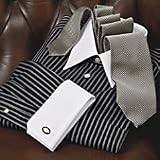 Twin Fine Line Stripe White French Cuff Dress Shirt