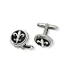 Men's Titanium, Black Enamel Fleur De Lis Cuff Links"
