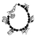 Rodriguez sterling silver and black agate charm bracelet