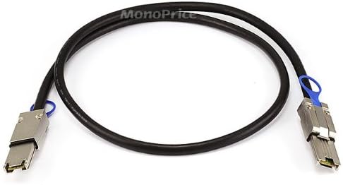 MonopriceData Cable - 1 Meter - Black | 28AWG External Mini SAS 26-pin (SFF-8088) Male to Mini SAS 26-pin (SFF-8088) Male Cable
