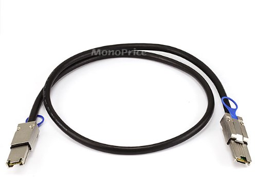 MonopriceData Cable - 1 Meter - Black | 28AWG External Mini SAS 26-pin (SFF-8088) Male to Mini SAS 26-pin (SFF-8088) Male Cable