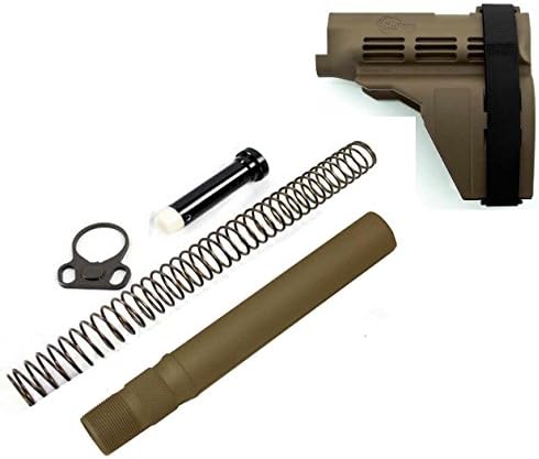 Sig Sauer SIGTac SB15 FDE Flat Dark Earth Tan Brace + Global Sportsman FDE Flat Dark Earth Tan Gen 2 Model 4/15 Extended Brace Tube Stop Kit - US MADE