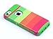 iPhone 5C Case, ULAK® [2in1 Shield Series] Slim Colorful High Impact Dual Layer Hybrid Protective Shockproof Case for Apple iPhone 5C with Soft Rugged TPU Inner Case +Hard Patterned Plastic Cover (Rainbow + Green)
