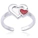 Sterling Silver Double Heart Adjustable Toe Ring
