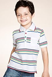 Pure Cotton Multi Striped Pique Polo Shirt