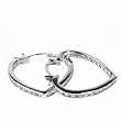 Heart-Shaped Hoop Earrings with Clear CZ, 3 x 15 mm