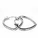 Heart-Shaped Hoop Earrings with Clear CZ, 3 x 15 mm