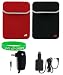 Acer Aspire One Aoa150 8.9-inch 6 Cell Extended Battery Logo Reversible Neorpene Sleeve Case - Bundle With Car And Wall Charger