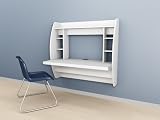 Prepac Floating Desk with Storage, White