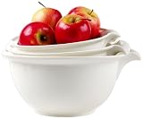 Scatere Durable Nest of 3 Porcelain 20.5/23/25.5cm Mixing Bowls