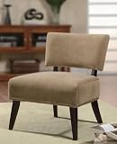 Accent Chair with Oversized Seating in Tan Fabric