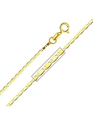 14K Yellow Gold 1.3mm Valentino Chain Necklace with Spring Clasp - 16" Inches