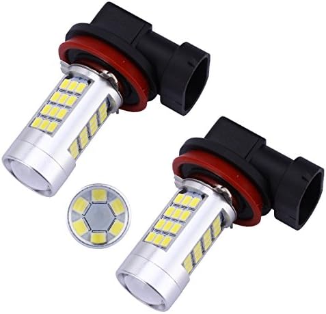 H8 Bulb, Yortpal™ 80W 1200 Lumens 6000K YX-2835 Chipsets H8 Led bulbs with Projector For Fog light, DRL, Daytime Running Light, (Xenon White)