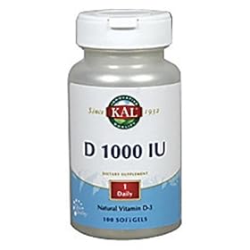 KAL - Vitamin D-1000, 1000, 100 softgels