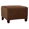 Maytex Collin Stretch 1-Piece Slipcover Ottoman, Mocha