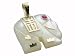 White Mother Of Pearl Small Lucky Elephant Pendant with Ruby Eye, 14k Gold