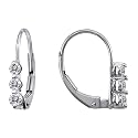 10k White Gold Diamond 3-Stone Earrings (1/4 cttw, H-I Color, I2-I3 Clarity)