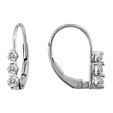 10k White Gold Diamond 3-Stone Earrings (1/4 cttw, H-I Color, I2-I3 Clarity)