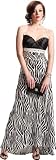 Zebra Satin Beaded Formal Gown Prom Dress
