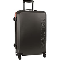 Nautica Luggage Ahoy 25 Inch Hardside Spinner, Grey/Orange, One Size
