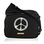 Diaper Dude Black Faux Suede Guitar Peace Messenger Diaper Bag