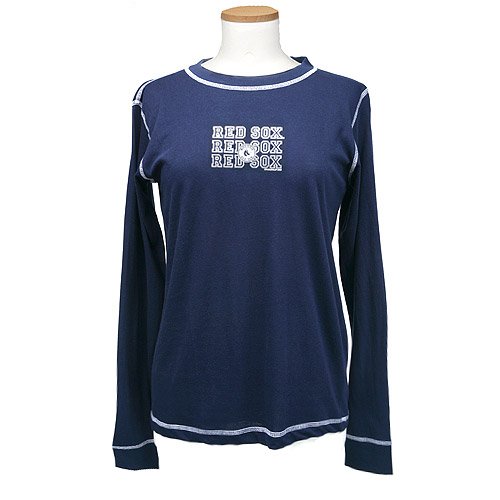 Boston Red Sox Women's Long Sleeve Crewneck Tissue T-shirt by Vesi
