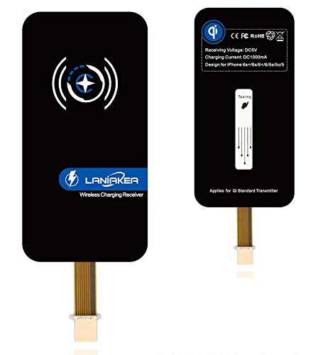 iPhone Qi Receiver, LANIAKEA 1A Qi Wireless Charging Receiver for iPhone 6s/6s Plus, iPhone 6/6 Plus - Make All iPhone 6 Universal to Qi Wireless Charger everywhere like Starbucks, McDonalds and More