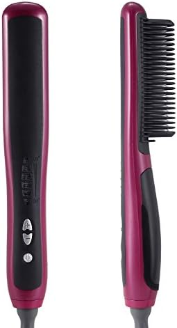 Deulia Professional Hair Straightener Straightening Brush Safest Ceramic Fast Electric Heating Detangling Styling Anti-scald Patented Design - Gift Packaging