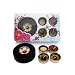 Scented flower tealights with black wooden holder gift box set