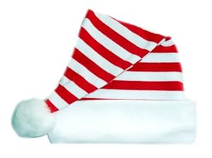 Red and White Striped Santa Baby Hat (6-12 Months)
