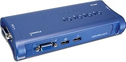 TRENDnet 4-Port USB 2.0 KVM Switch and Cable Kit TK-407K (Blue)