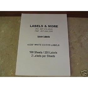 200 4.625 Blank CD DVD Label Sticker by Best Selling DVDs