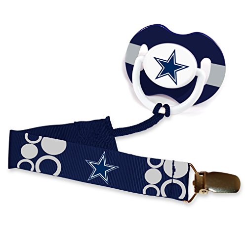 Baby Fanatic Pacifier with Clip, Dallas Cowboys