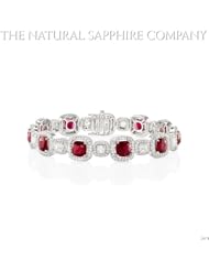 Total of 12.01ct. Ruby Bracelet with pave dia. 5.39ct. total.