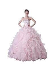 Plus Size Organza Pleated Beaded Lace-Up Sweetheart Quinceanera Dress 