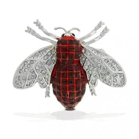 Bling Jewelry Designer Inspired Gold Plated Garnet Pave Diamond CZ Bumblebee... by