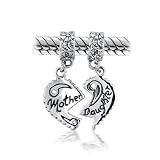 Valentines Day Bling Jewelry Mother Daughter Heart Dangle Bead Pandora Chamilia Troll Biagi Charms Compatible