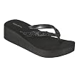 Women's Xhilaration&reg; Lucretia Embellished Wedge Flip Flops - Black