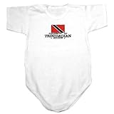 Baby Bodysuit White  Property Of Trinidadian Nation / Flag Transfer  Trinidad And Tobago Country