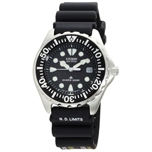 Citizen Men’s Eco-Drive Professional Diver Black Rubber Strap Watch