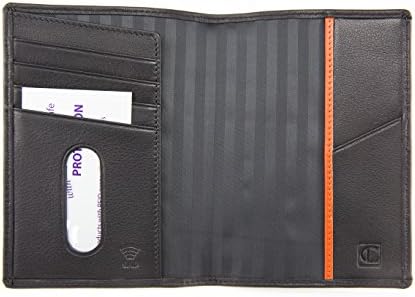 Carbon Fiber Bi-fold Passport Wallet Black with RFID (Radio Frequency Identification)