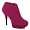 W83 Womens Fuchsia Suede Platform Ankle Boots Size 3 Uk